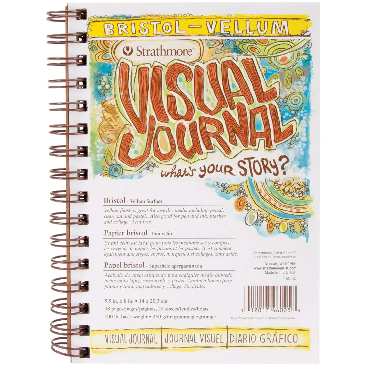 Strathmore 300 Series Visual Bristol Journal 5.5"x8.5" Vellum Wire Bound 24 Sheets - view 2