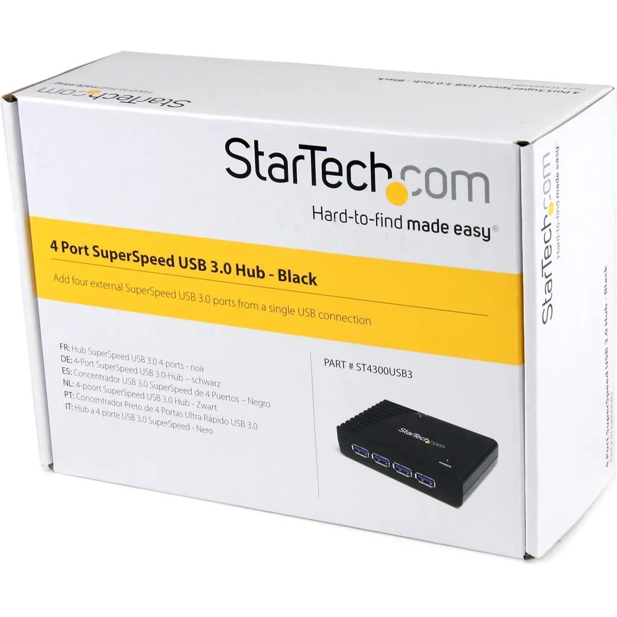 StarTech.com 4-Port USB-A Hub, 5Gbps, Power Adapter Included (ST4300USB3) | Compact SuperSpeed USB Hub for PCs & Laptops - view 4