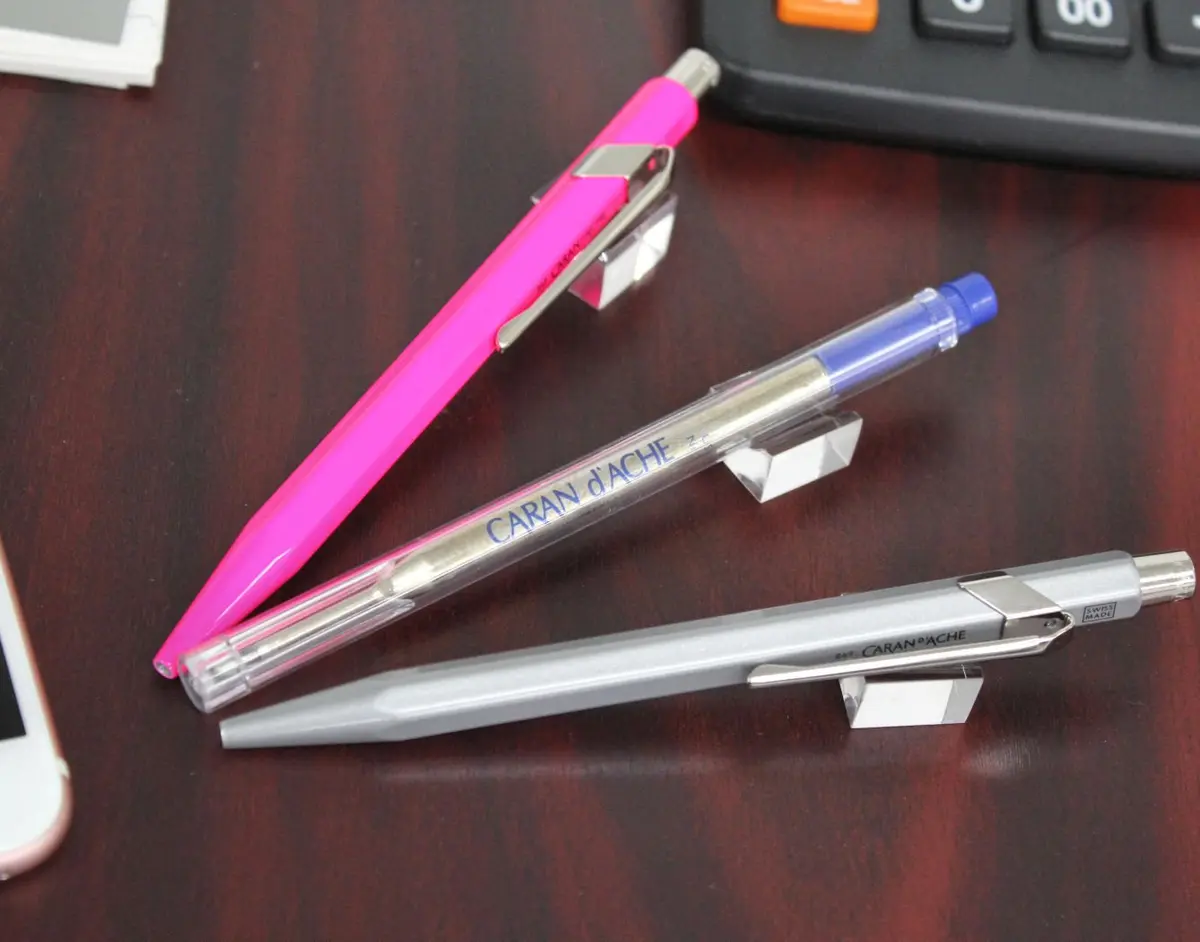 Caran d'Ache 849 Metal Pen Ballpoint Fluo Purple | Neon Modern Design (70-120 chars) - view 2