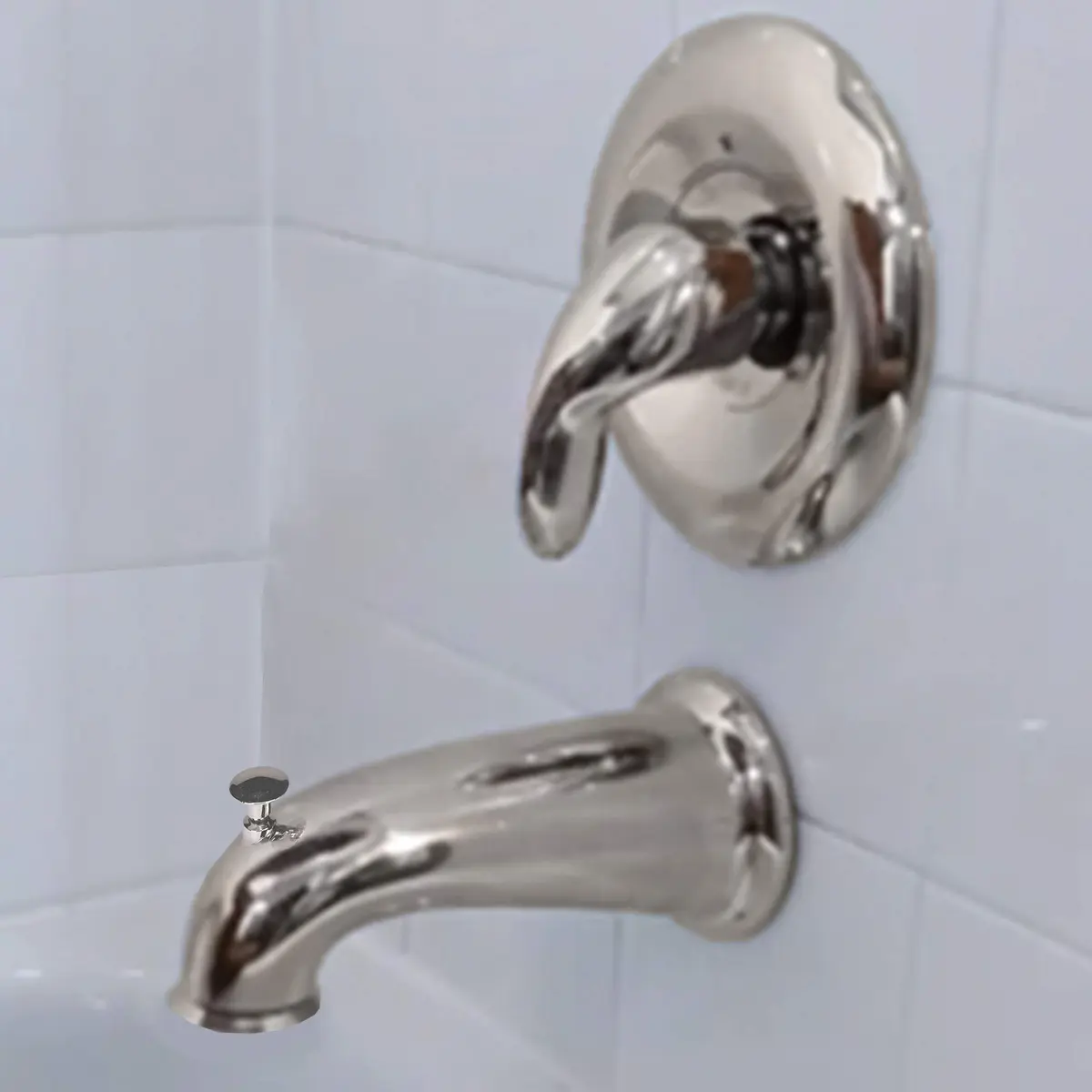 Danco 10316 6 Inch Length Pull Up Diverter Brushed Nickel | Modern Bathroom Tub Spout - view 6
