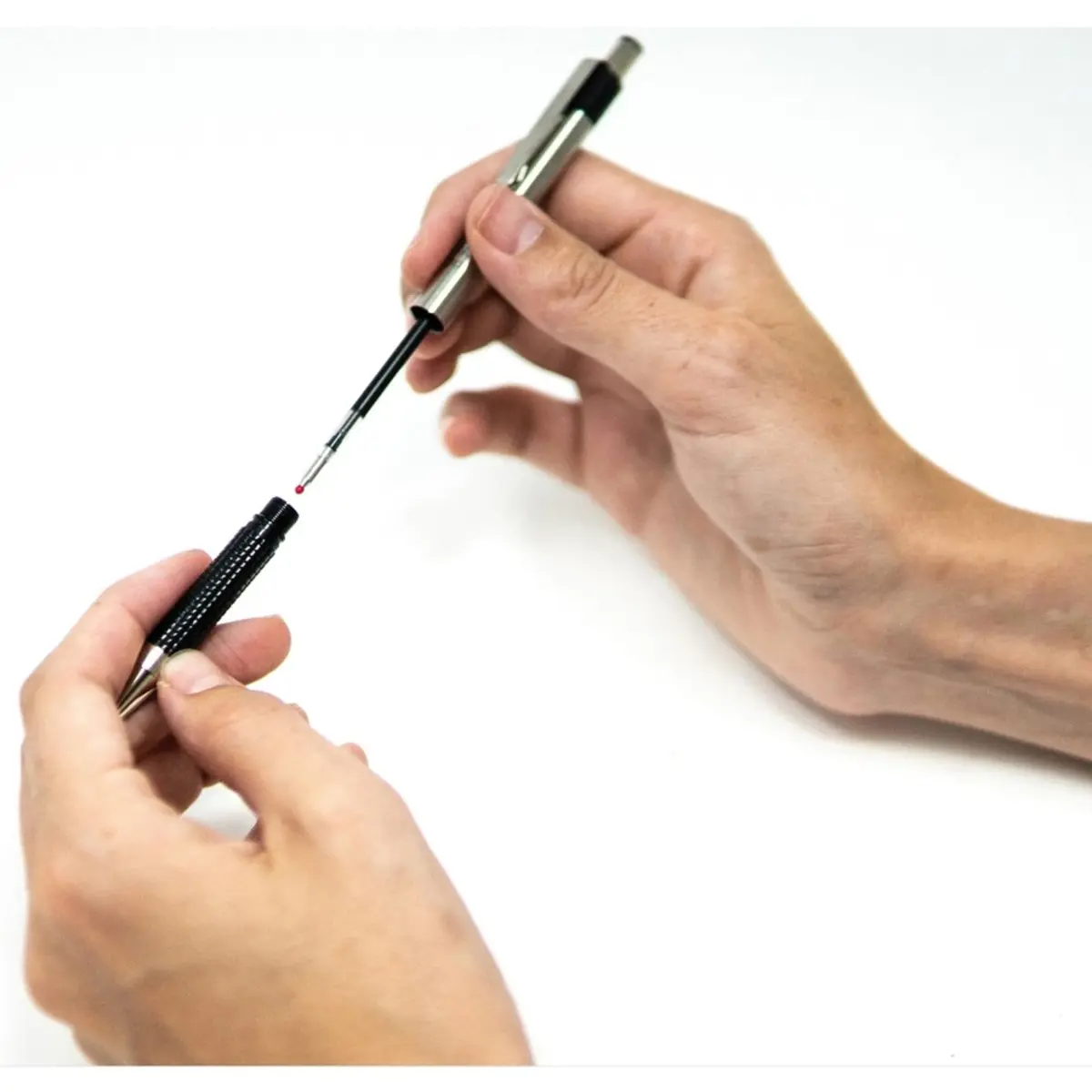 Zebra F-301 Ballpoint Retractable Pen, Black Ink, Medium Point | Stylish stainless steel design for smooth writing - view 5
