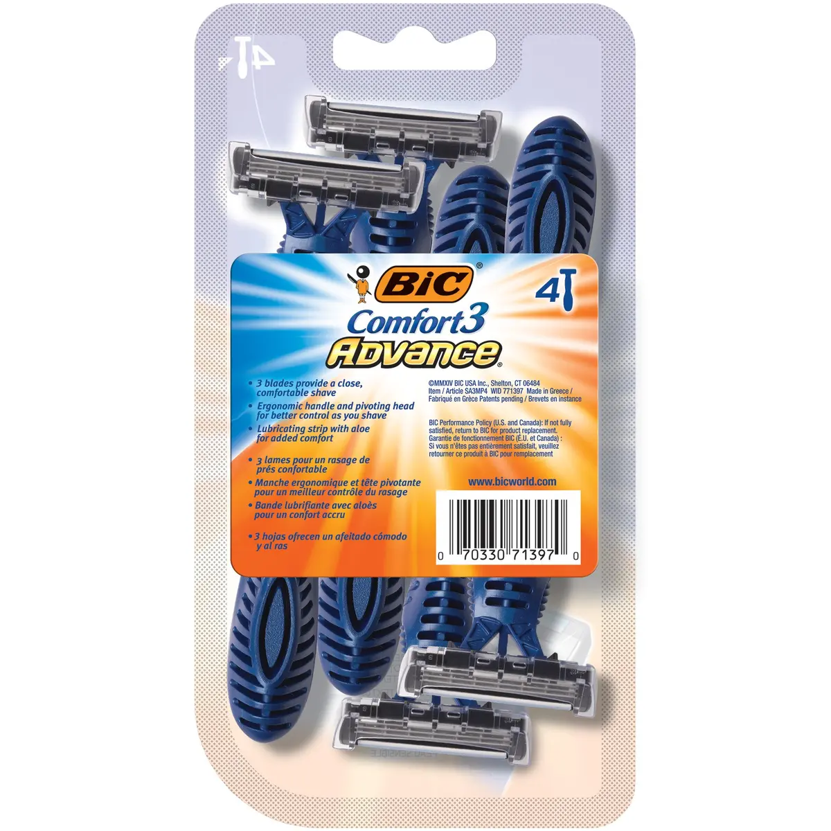 BIC Comfort 3 Advance Disposable Razors for Men, 4 Piece Set | Close & Comfortable Shave with Aloe & Vitamin E - view 4