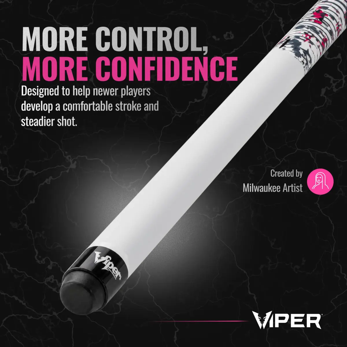 Viper by GLD Products Junior 48" Pool Cue, Pink Bones, 16 Oz | 2-Piece Maple Hardwood - view 5