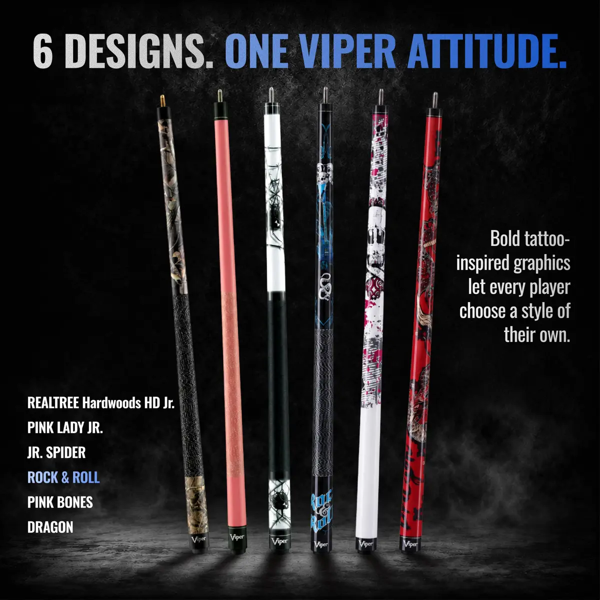 Viper by GLD Products Junior 48" Pool Cue, Rock & Roll, 16 Oz | Shorter cue for tight spaces - view 6