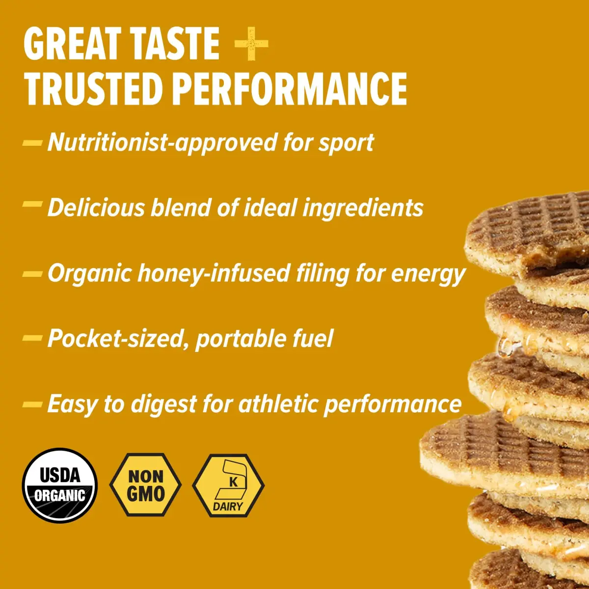 Honey Stinger Organic Honey Waffle Energy Stroopwafel 16 Count | USDA Organic, 19g Carbs for Quick Energy - view 2