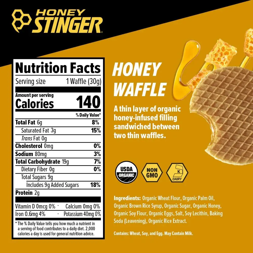 Honey Stinger Organic Honey Waffle Energy Stroopwafel 16 Count | USDA Organic, 19g Carbs for Quick Energy - view 3