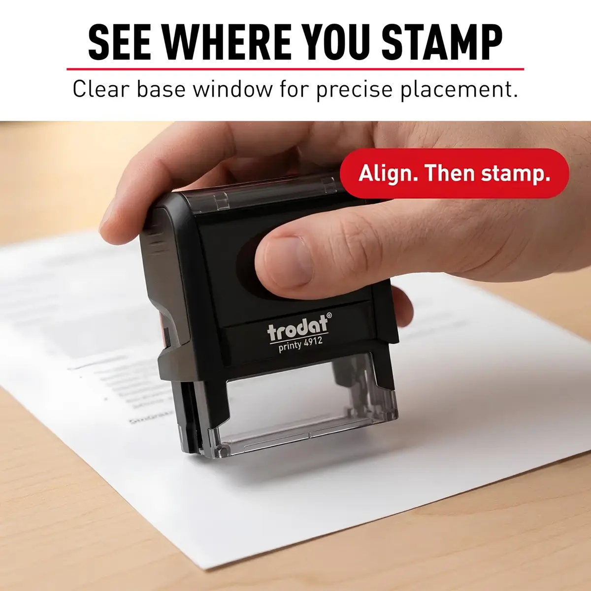 Trodat Printy 4911 Self-Inking DIY Stamp Kit Black 19mm (3/4") x 47mm (1-7/8") | Customizable Message Stamp - view 5