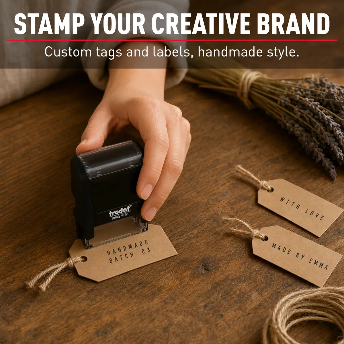 Trodat Printy 4911 Self-Inking DIY Stamp Kit Black 19mm (3/4") x 47mm (1-7/8") | Customizable Message Stamp - view 9