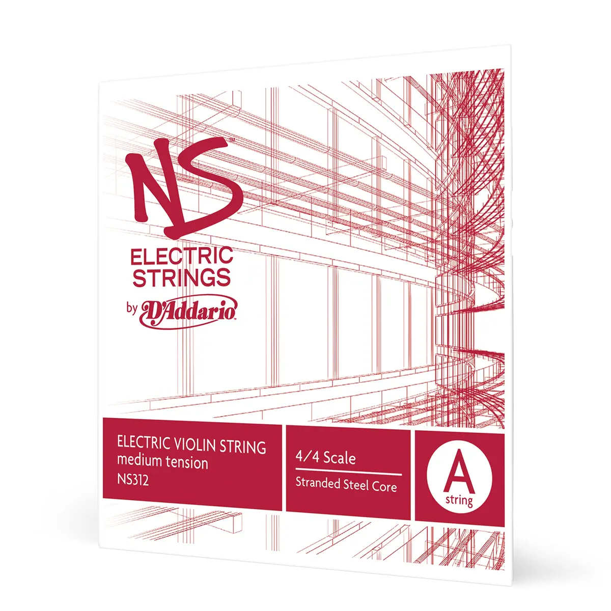 D'Addario NS Electric Violin Single A String, 4/4 Scale, Medium Tension | Warm, Responsive Tone for Electric & Acoustic Violinists - main product image