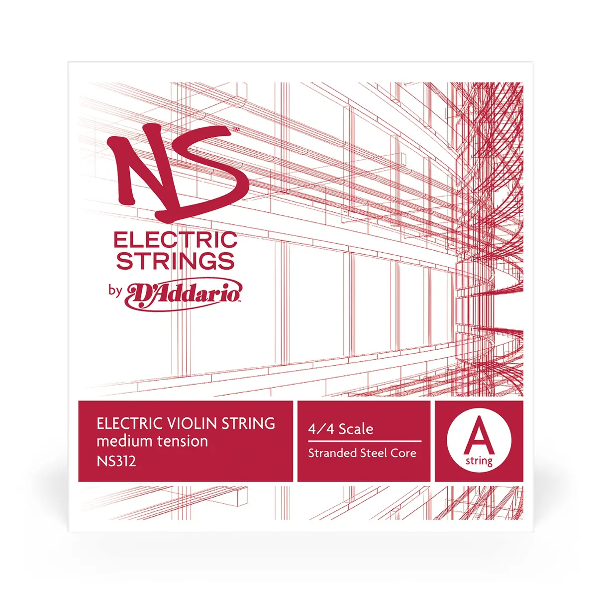 D'Addario NS Electric Violin Single A String, 4/4 Scale, Medium Tension | Warm, Responsive Tone for Electric & Acoustic Violinists - view 2