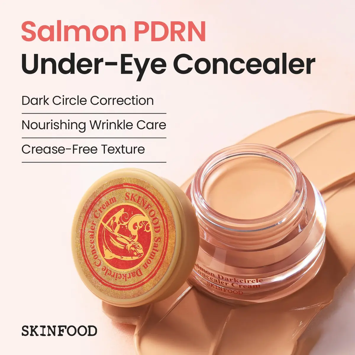 SKINFOOD Salmon PDRN Dark Circle Concealer Cream - 0.35 Oz | Full Coverage for Dark Spots & Wrinkles - view 2