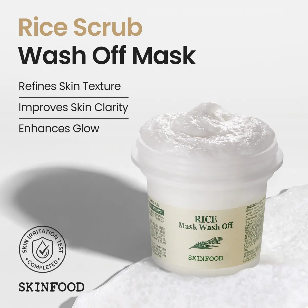 SKINFOOD Rice Mask Wash Off 3.5oz | Gently Exfoliates & Softens with Nutrient-Rich Rice - view 2