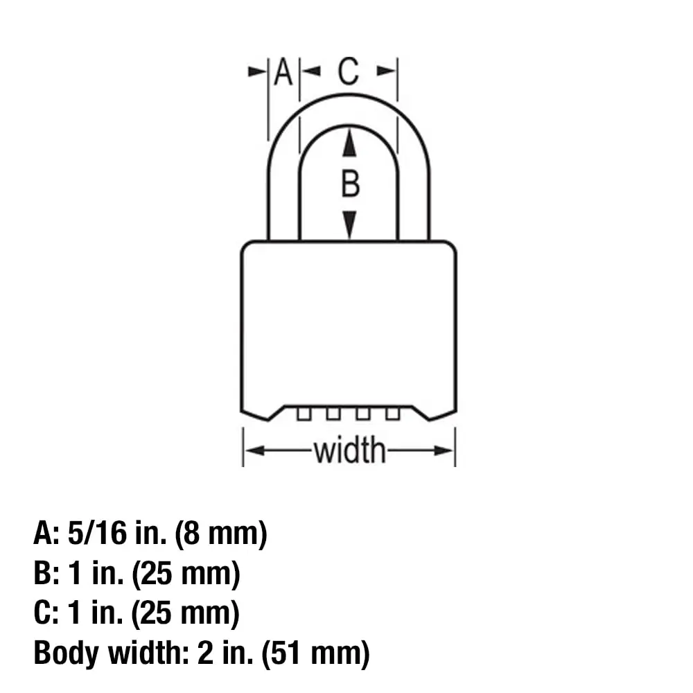 Master Lock 175DWD Resettable Letter Combination Padlock 2in Wide Body, 1in Shackle, Tan | Set Your Own Word Combination - view 5