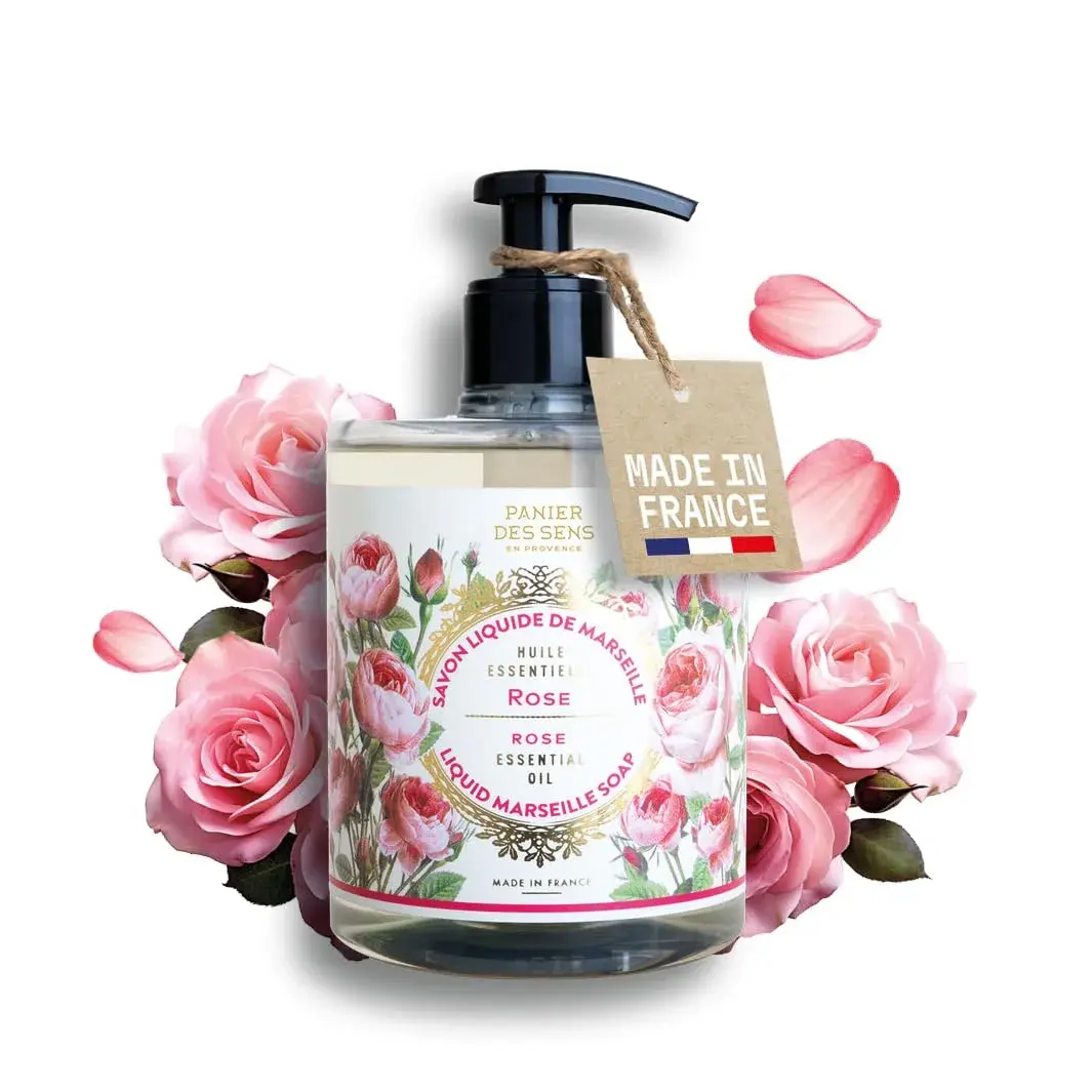 Panier des Sens Rejuvenating Rose Liquid Hand Soap 500ml (16.9 Fl Oz) | French Savon de Marseille Tradition - main product image