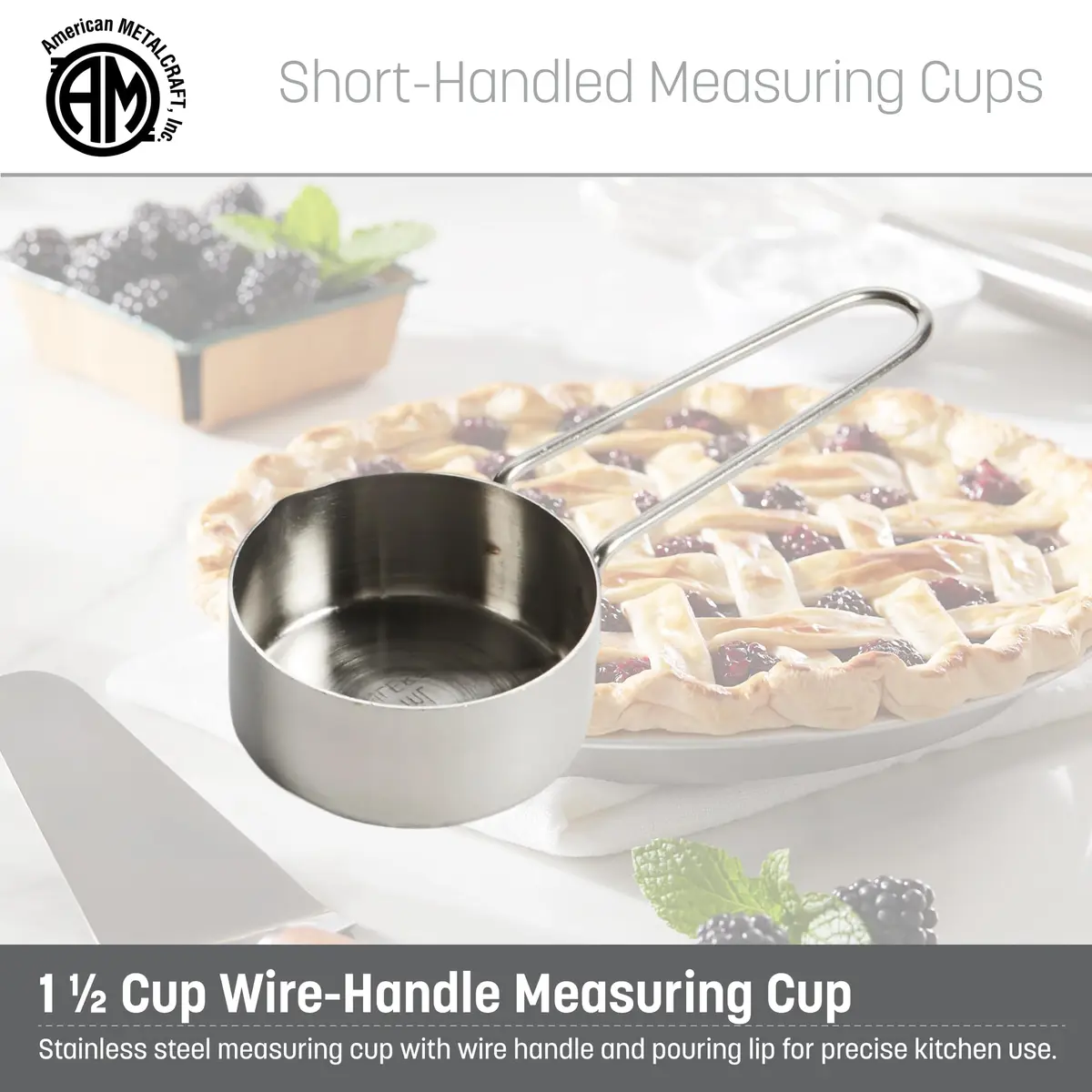 American Metalcraft 1-1/2 Cup Stainless Steel Measuring Cup | Durable, Precise & Rust-Resistant - view 2
