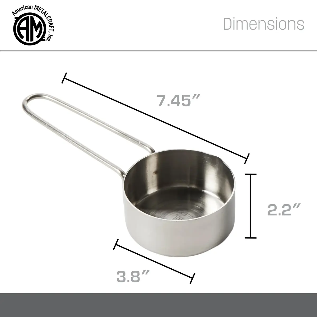 American Metalcraft 1-1/2 Cup Stainless Steel Measuring Cup | Durable, Precise & Rust-Resistant - view 4