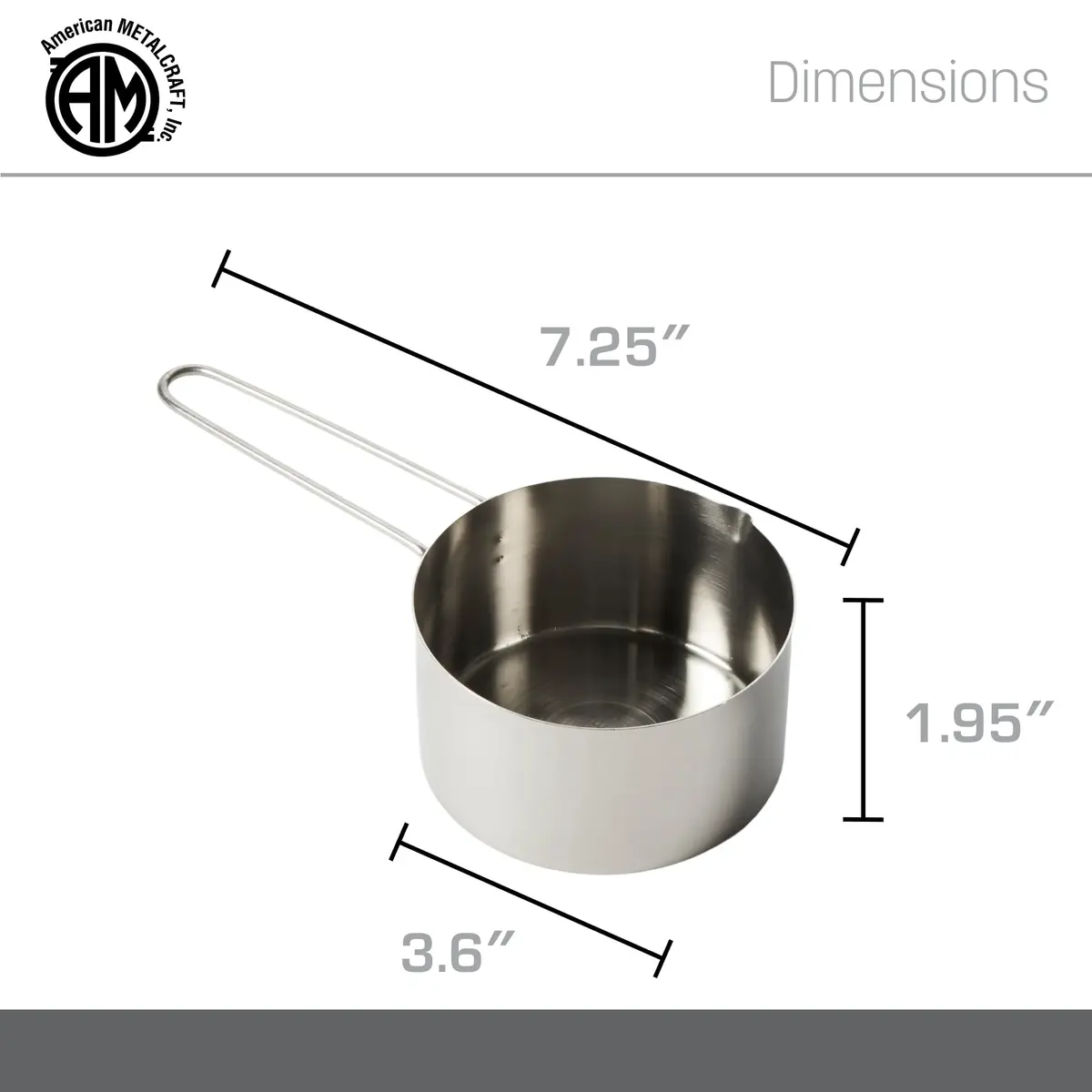 American Metalcraft Stainless Steel Measuring Cup 1.25 Cup | Sturdy Wire Handle, Dishwasher Safe - view 4