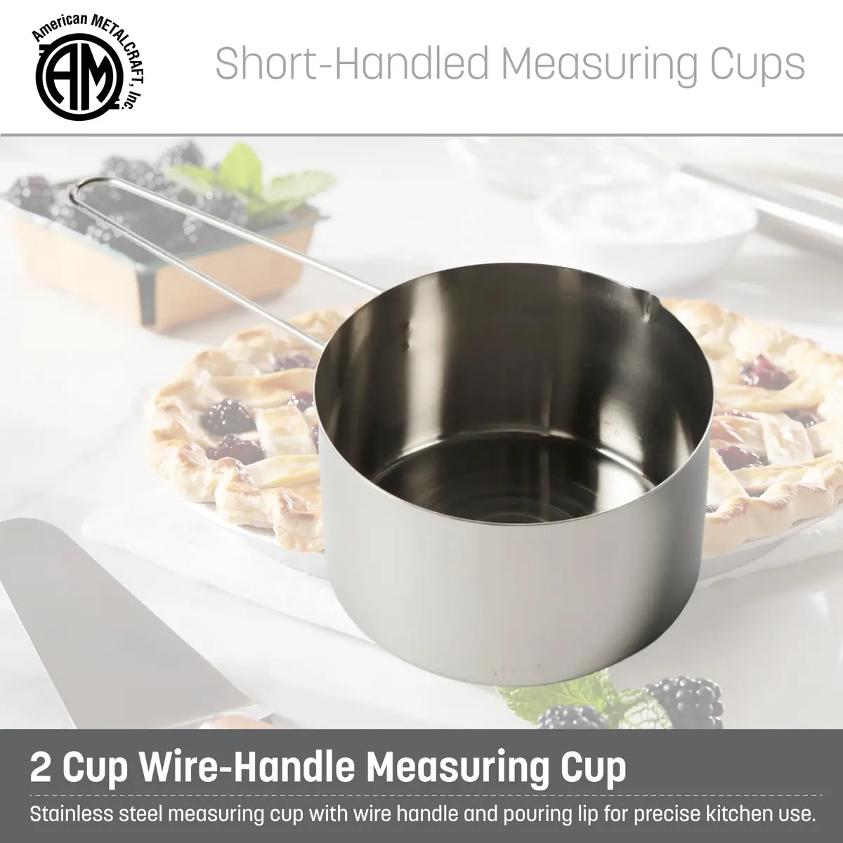 American Metalcraft MCW200 2-Cup Stainless Steel Measuring Cup | Durable, Rust-Proof Kitchen Tool - view 2