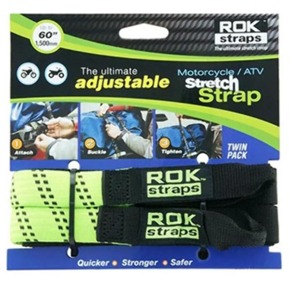 ROK Straps Hi-viz Green Cargo Strap 60 inches | Adjustable Motorcycle Tie-Downs for Bikes & Off-Road - main product image
