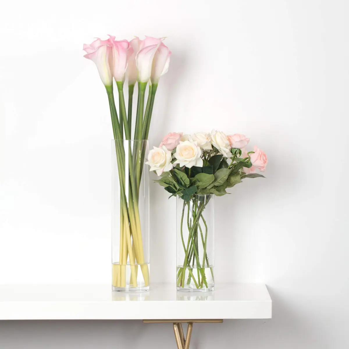 WGVI Thick Weighted Clear Cylinder Glass Vases 3" W x 12" H | Elegant Floral Display (120 chars) - view 7