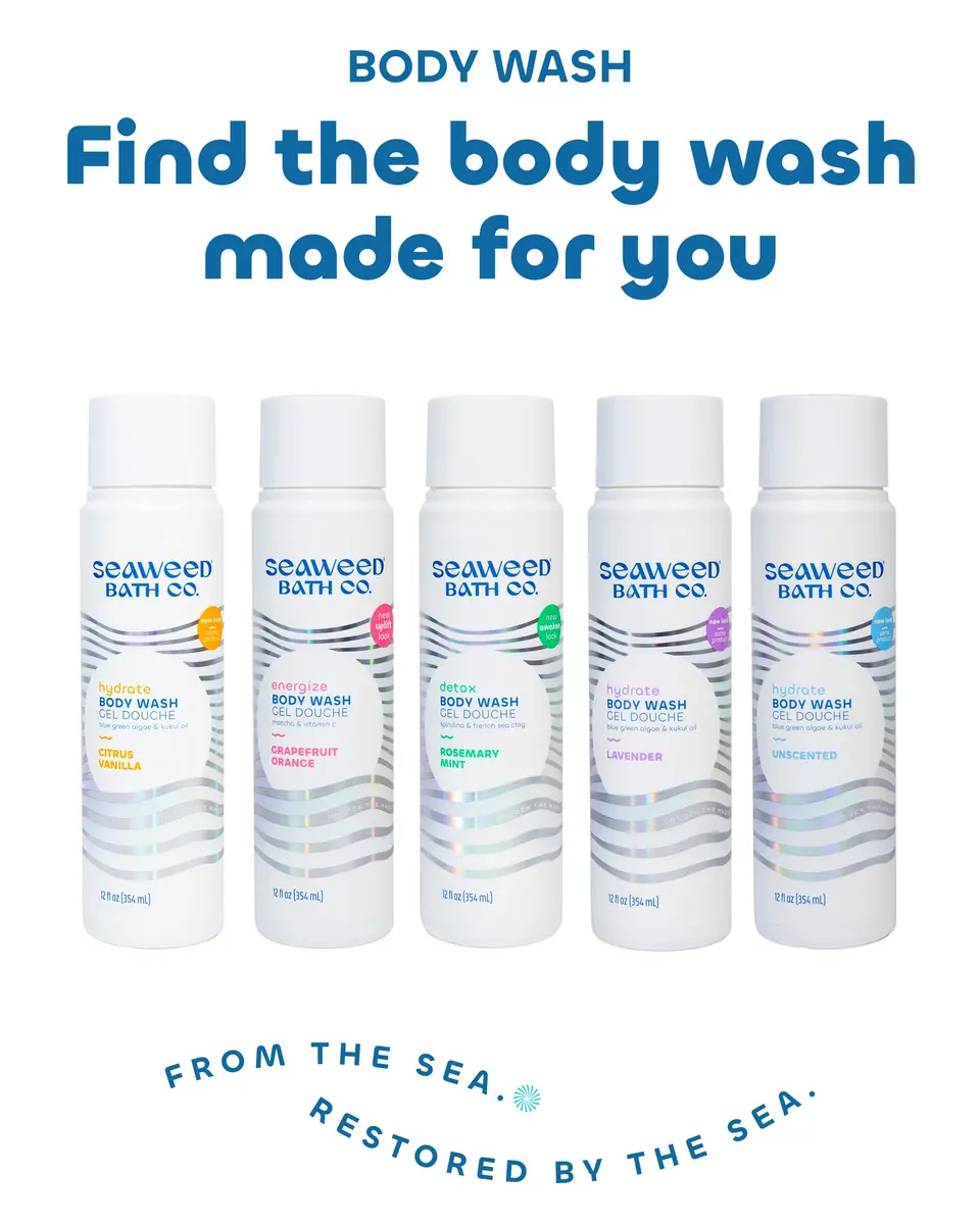 The Seaweed Bath Co. Hydrate Body Wash, Citrus Vanilla, 12 oz | Nourishing, Vegan, Sensitive Skin Friendly - view 7