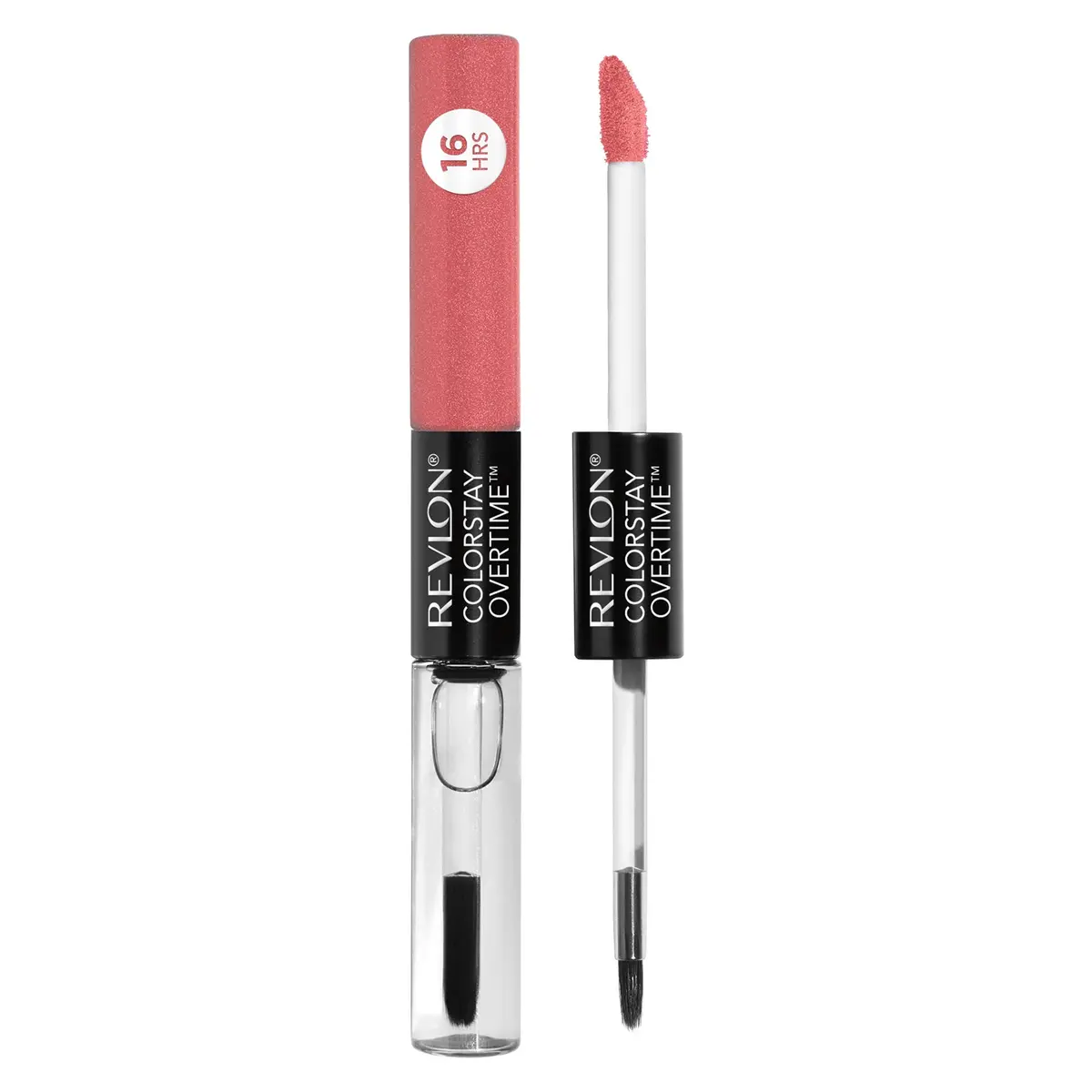 Revlon Liquid Lipstick with Clear Lip Gloss, ColorStay Overtime Lipcolor, Dual Ended with Vitamin E, 410 Perennial Peach, 0.07 Fl Oz - main product image