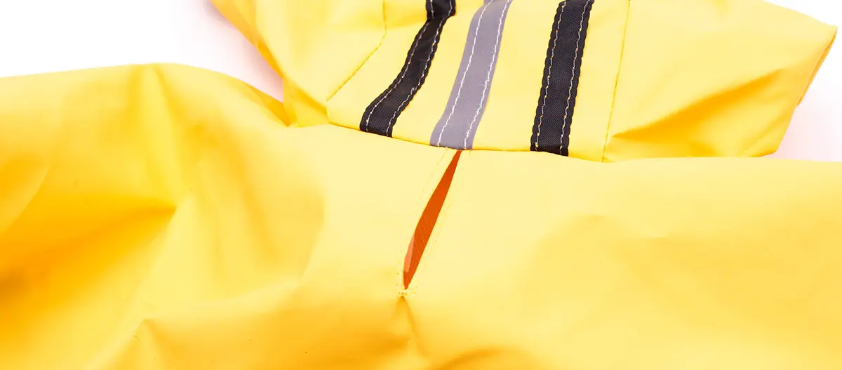 Fashion Pet Raincoat X-Small | Water Resistant Yellow Dog Rain Jacket with Hood & Reflective Strips - view 3