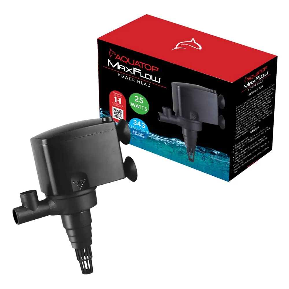 Aquatop MaxFlow 343 GPH Submersible Aquarium Power Head | Quiet, Efficient Fish Tank Water Pump PH-16 - main product image