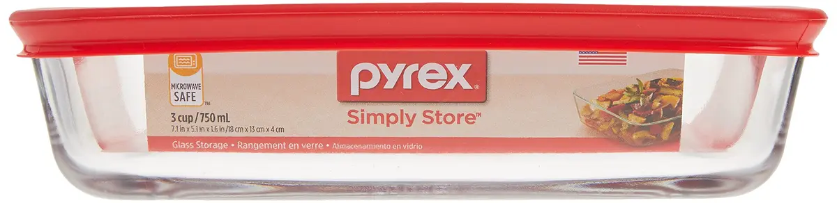 Pyrex 3-Cup Rectangular Glass Food Storage Container with Lid, 712ml (24 Fl Oz) | Airtight & Leak-Resistant for Indian Kitchens - view 6