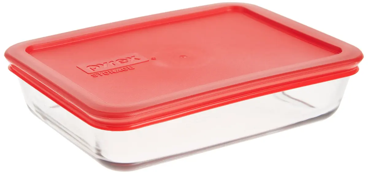 Pyrex 3-Cup Rectangular Glass Food Storage Container with Lid, 712ml (24 Fl Oz) | Airtight & Leak-Resistant for Indian Kitchens - main product image