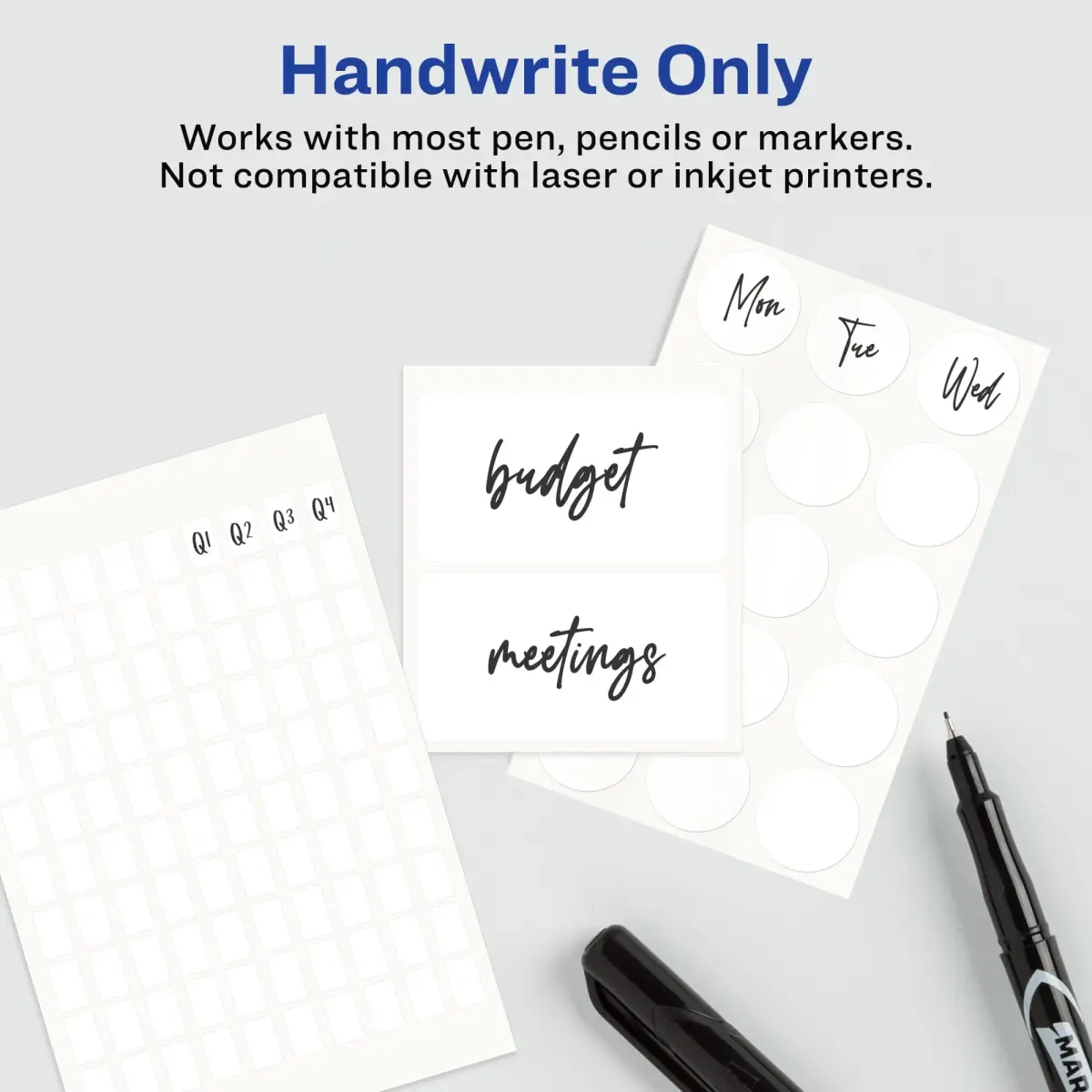 Avery® Multi-Use Removable Labels 1" x 3" White 72 Labels | Write-On Blank Stickers for Organization - view 3