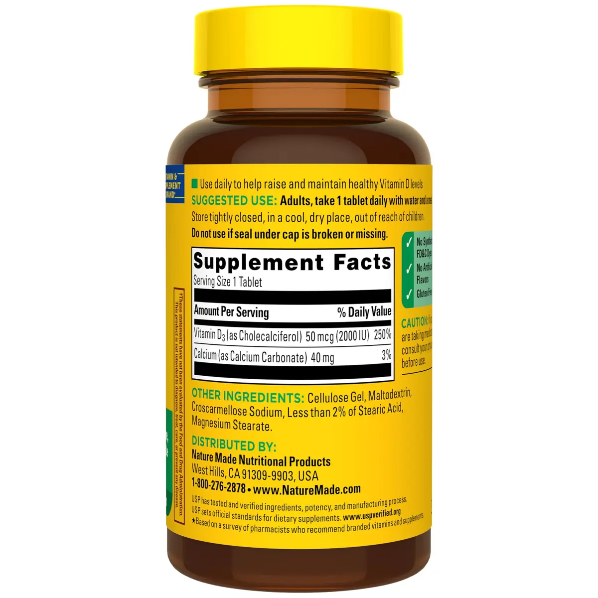 Nature Made Vitamin D3 2000 IU (50 mcg), 100 Vitamin D Tablets | Supports Bone, Immune & Muscle Health - view 8