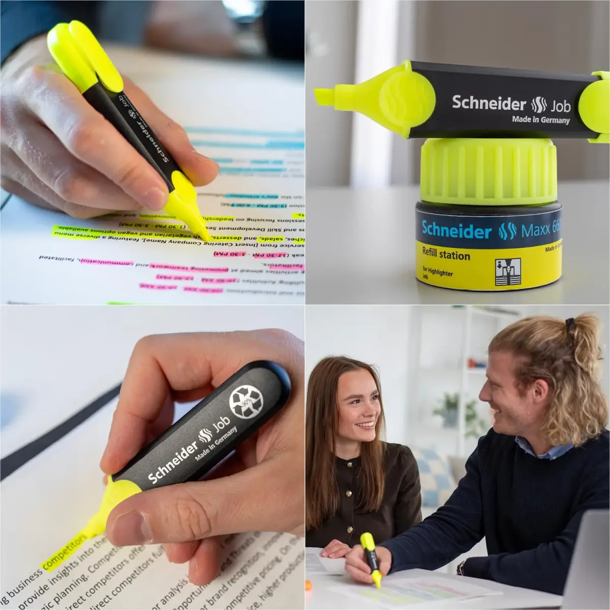 Schneider Job Highlighter Yellow Chisel Tip 10-Pack | Fluorescent Ink, 1-5mm Line Width - view 3
