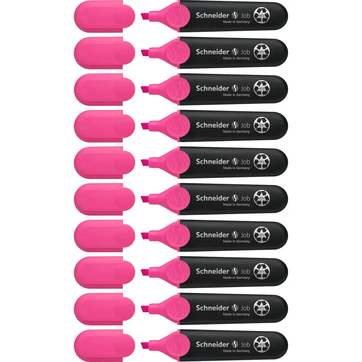 Schneider Job Highlighter Chisel Tip 1 + 5 mm Pink Ink Pack of 10 | Fade-Resistant Ink - main product image
