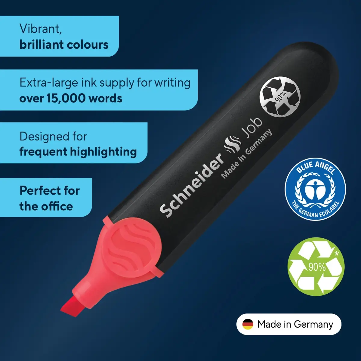 Schneider Job Highlighter Chisel Tip 1-5mm Coral Ink 10-Pack | Fade-Resistant & Light-Resistant - view 2