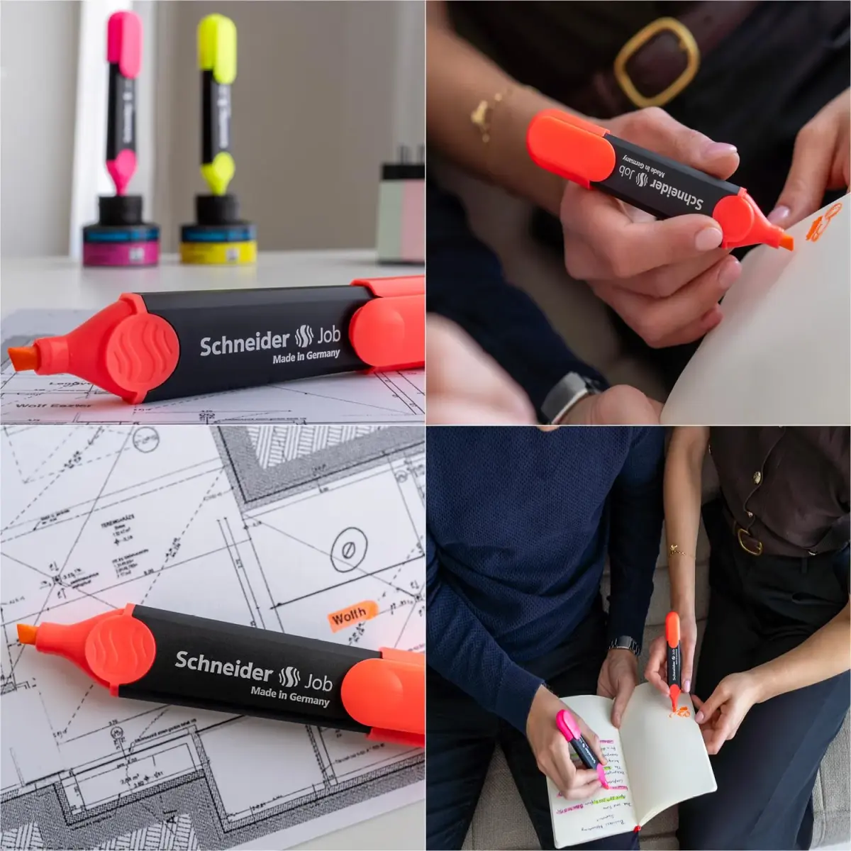 Schneider Job Highlighter Chisel Tip 1-5mm Coral Ink 10-Pack | Fade-Resistant & Light-Resistant - view 3
