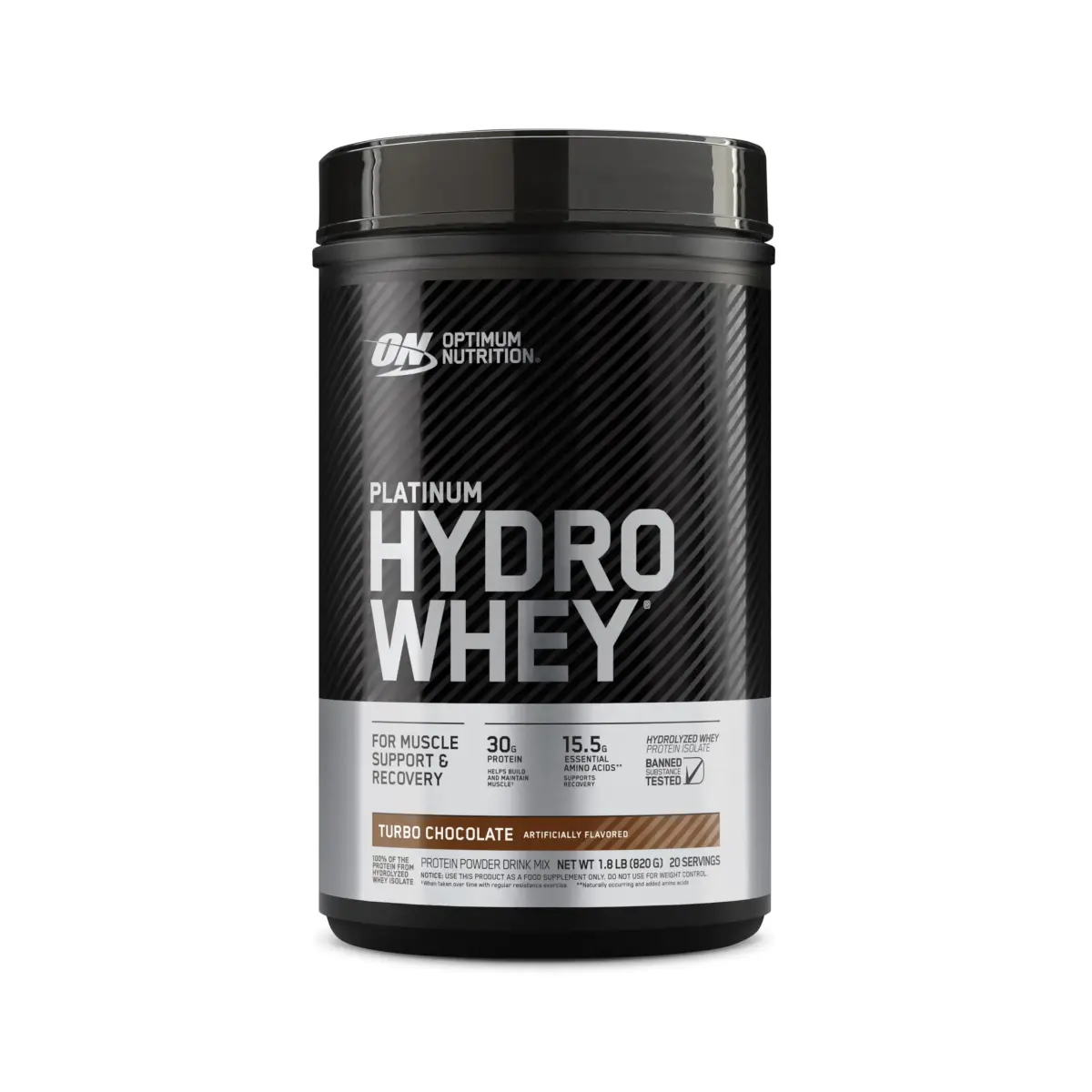 Optimum Nutrition Platinum Hydrowhey Protein Powder Turbo Chocolate 1.8 lb (816 g) | 30g Protein per Serving with BCAAs - main product image