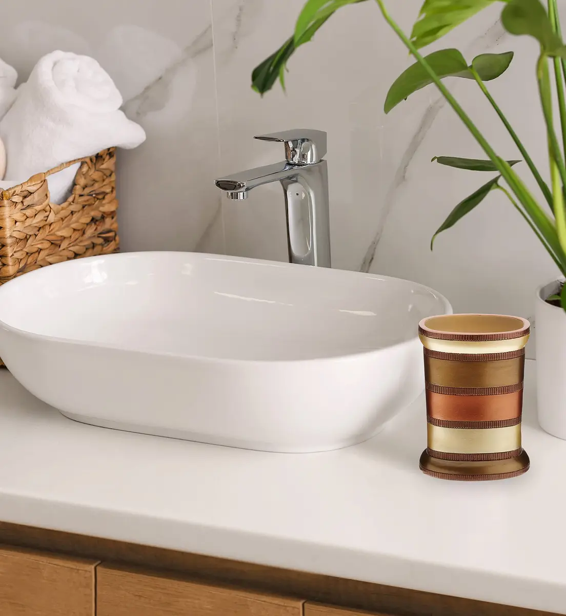 Popular Bath Contempo Spice Tumbler Resin | Modern Classic Bathroom Accessory - view 4
