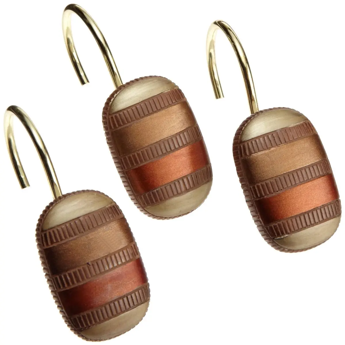 Popular Bath Contempo Shower Hooks 2 in x 2 in | Modern Classic Spice Design (70-120 chars) - main product image