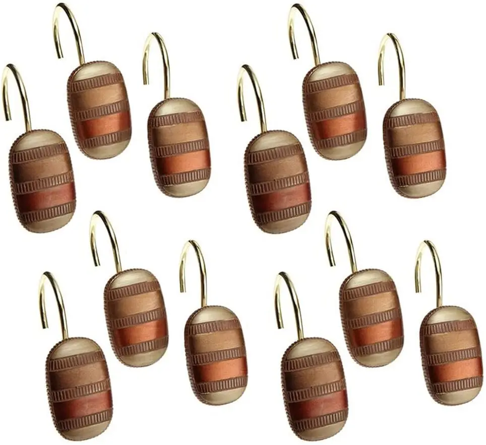 Popular Bath Contempo Shower Hooks 2 in x 2 in | Modern Classic Spice Design (70-120 chars) - view 3