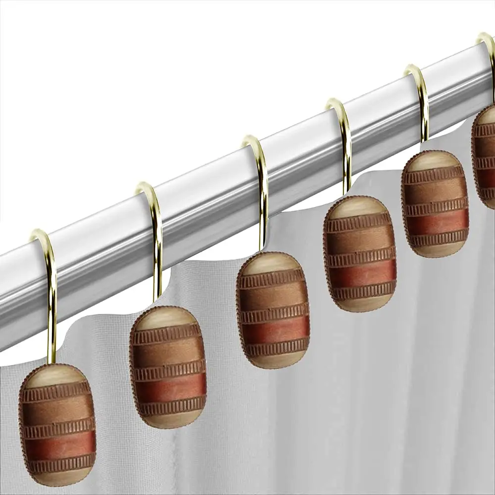 Popular Bath Contempo Shower Hooks 2 in x 2 in | Modern Classic Spice Design (70-120 chars) - view 4