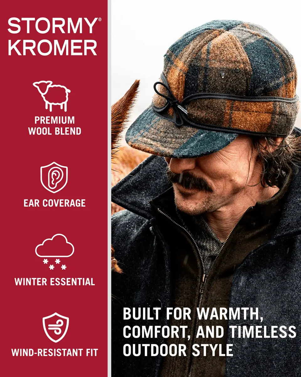 Stormy Kromer The Original Cap, Charcoal, Size 7 1/2 | Heritage Winter Hat with Earflaps - view 2