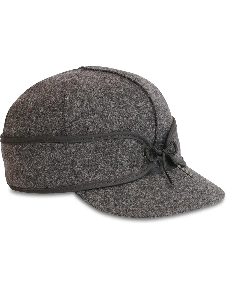 Stormy Kromer The Original Cap, Charcoal, Size 7 3/8 | Heritage Winter Hat with Earflaps - main product image