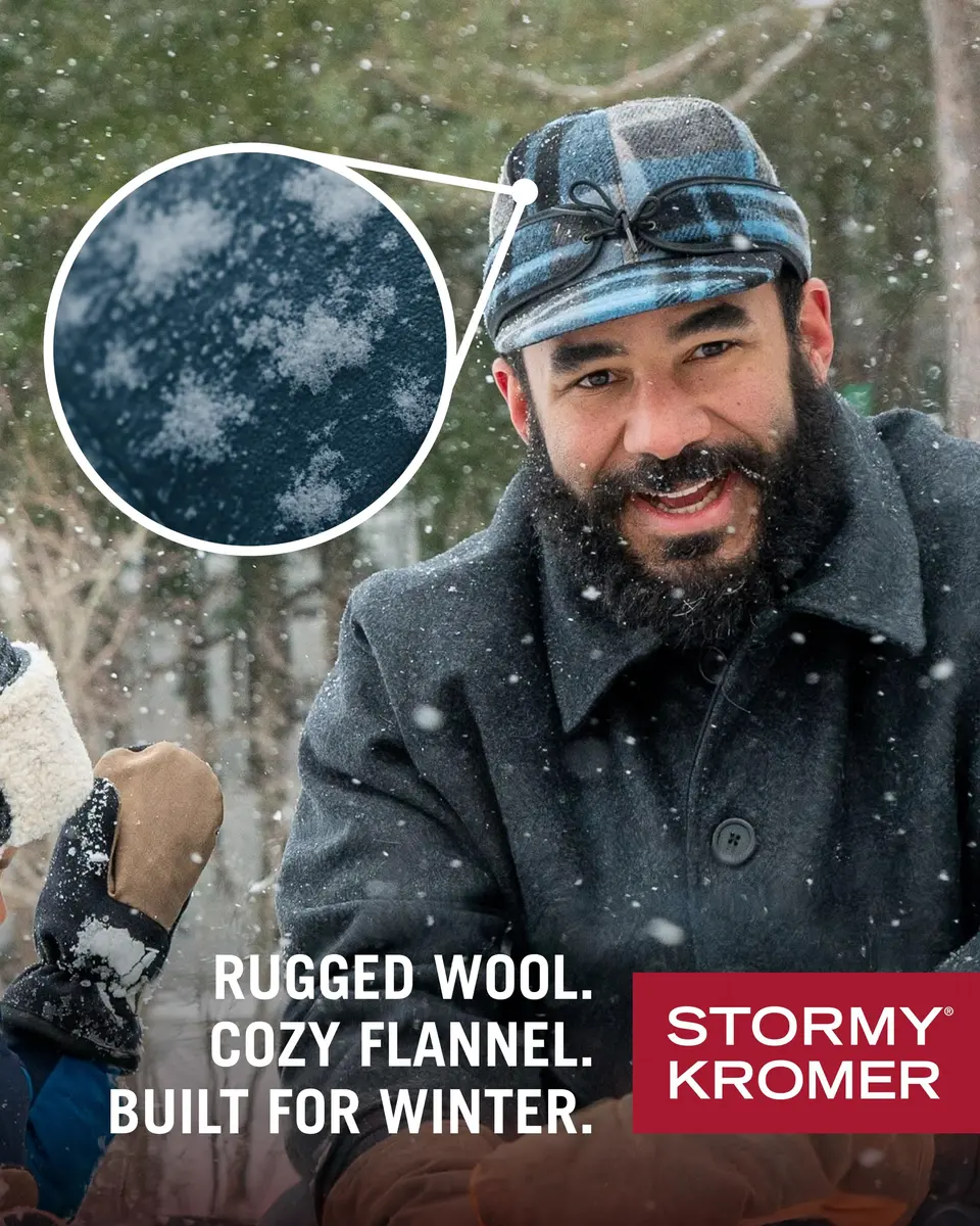 Stormy Kromer The Original Cap, Charcoal, Size 7 3/8 | Heritage Winter Hat with Earflaps - view 5