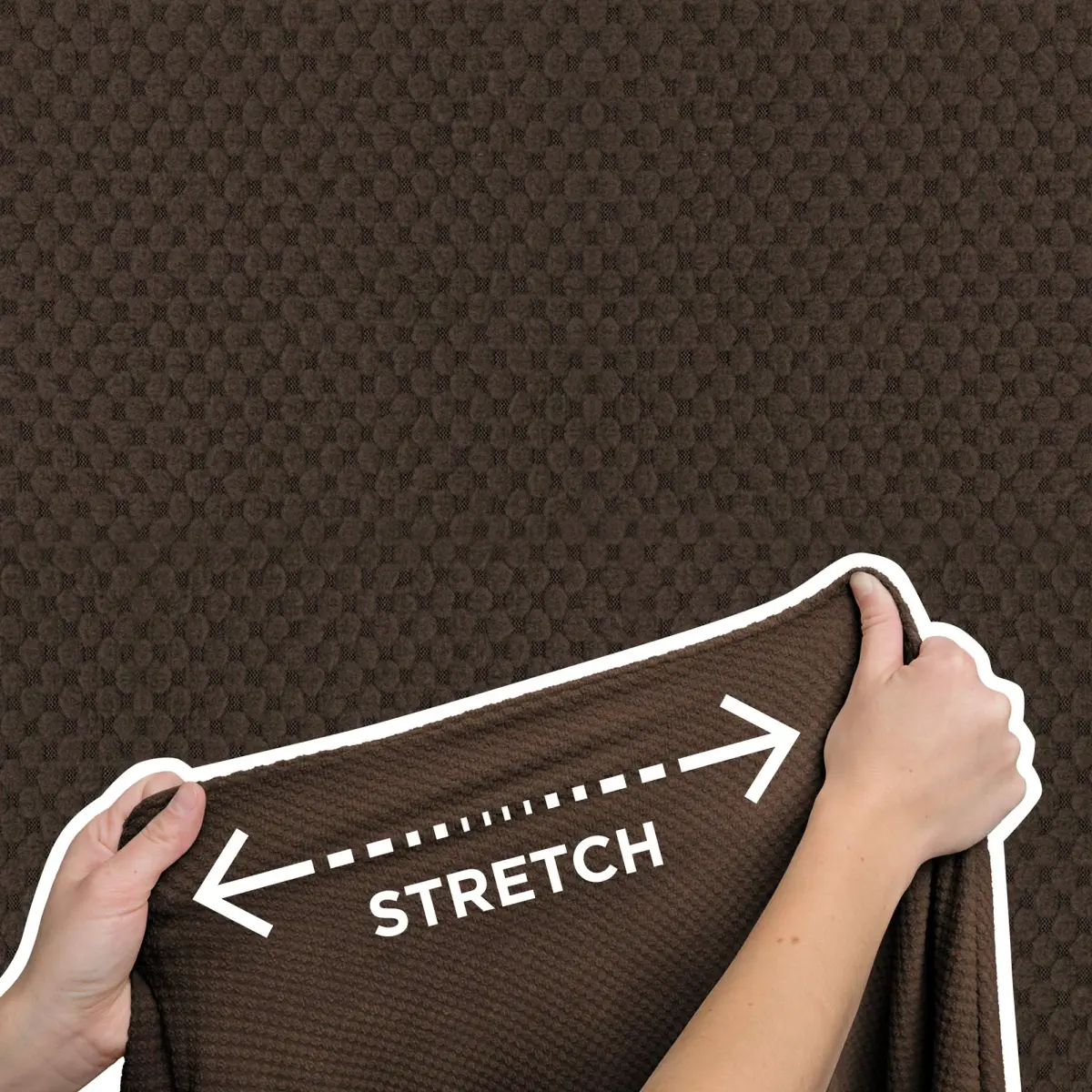Zenna Home Maytex Pixel Stretch Wing Chair Slipcover Chocolate Brown 78cm (31in) Wide | OEKO-TEX Certified - view 4