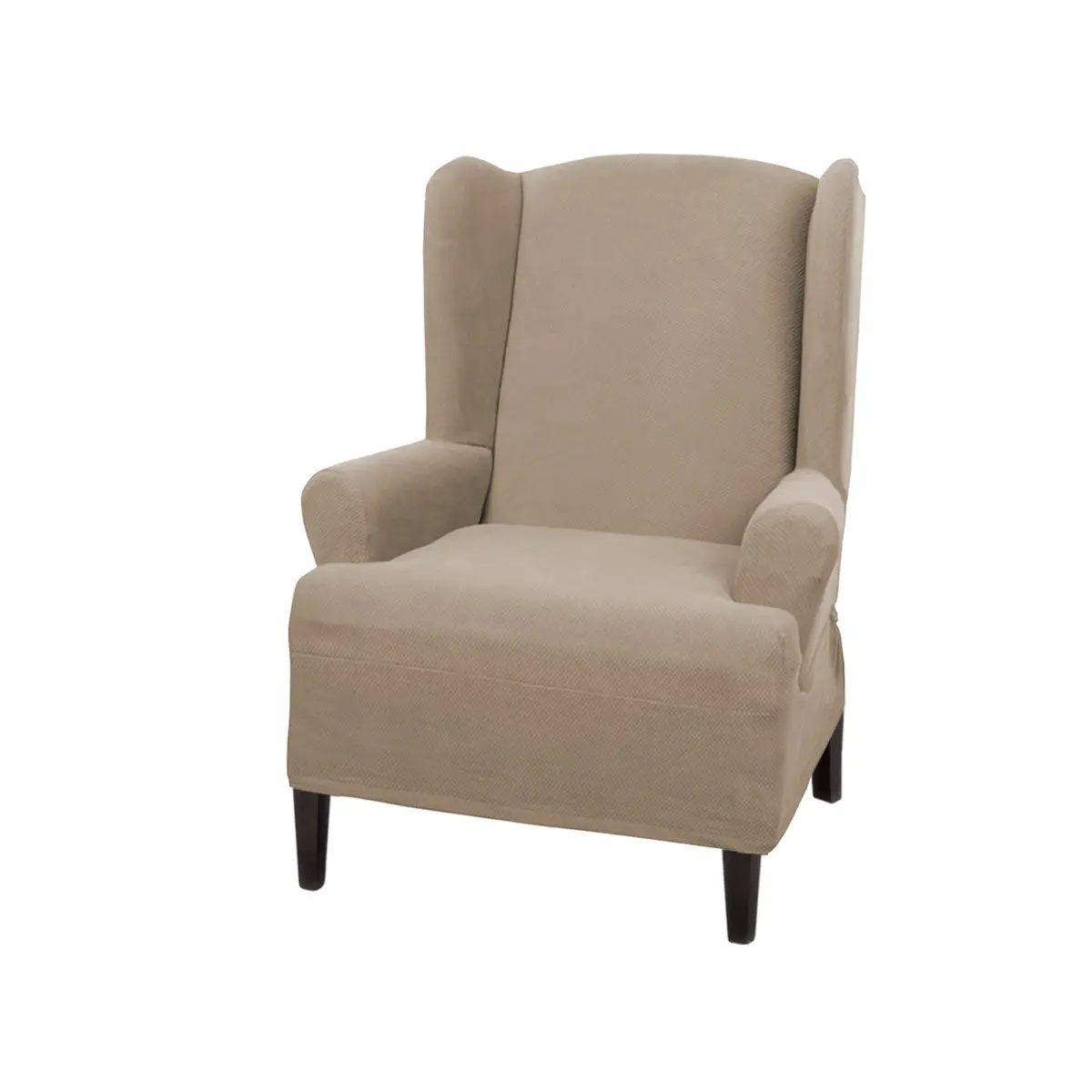 Zenna Home Pixel Stretch 1-pc Wing Chair Slipcover Sand 81cm (31in) | Protects Furniture from Daily Wear - main product image