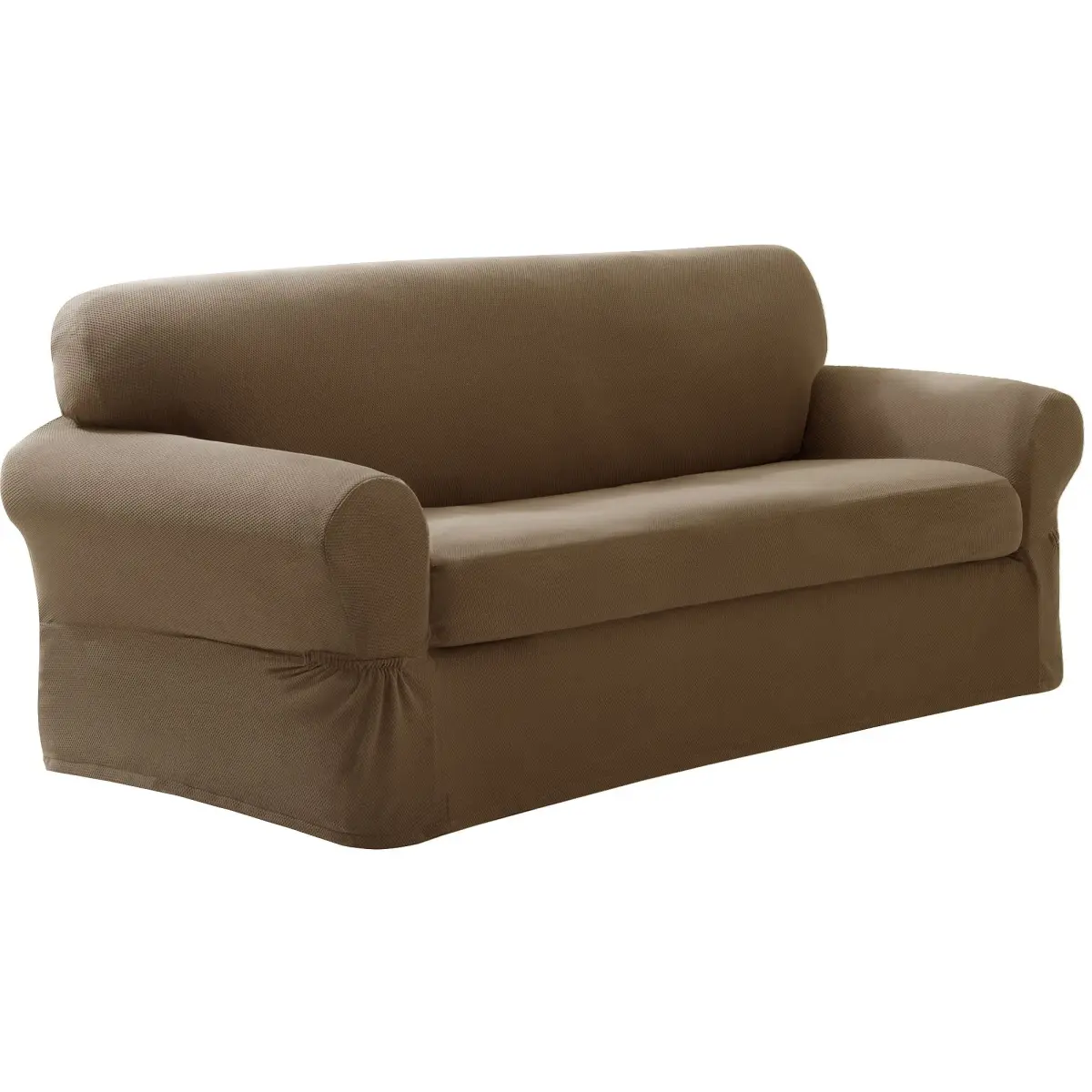 MAYTEX Pixel Ultra Soft Stretch Slipcover, 2-Piece Sofa, Sand | Fits Sofas up to 96" Long - main product image
