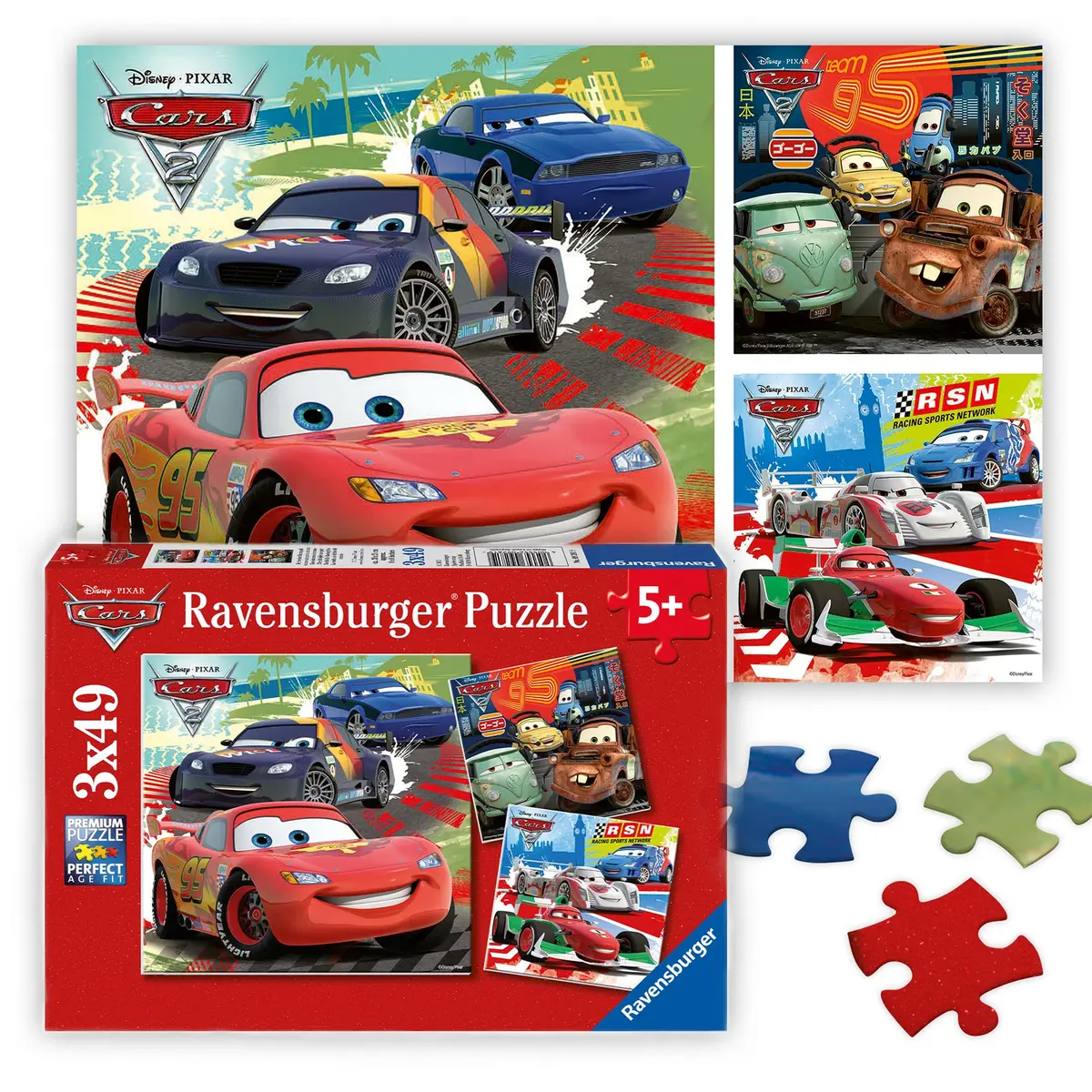 Ravensburger Disney Cars: Worldwide Racing Fun 49 Piece Jigsaw Puzzle Set for Kids Age 5+ | Screen-Free, Premium Quality - main product image