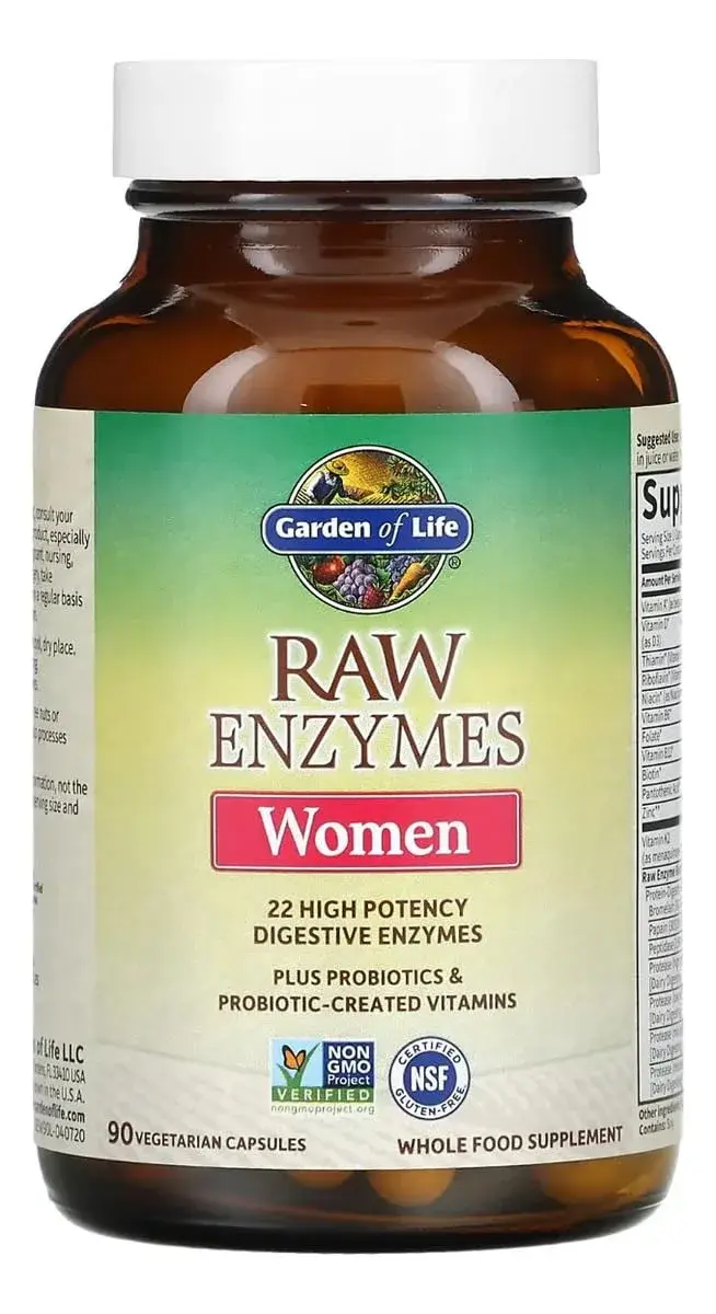 Garden of Life RAW Enzymes for Women Digestive Enzyme Supplement 90 Count | Vegetarian, Gluten-Free, Non-GMO - view 3