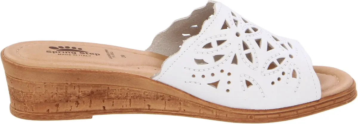 Spring Step Estella Wedge Sandal - White - EU 42 / US 10.5-11 | Elegant Italian Leather Design with 1.75 in Wedge - view 5